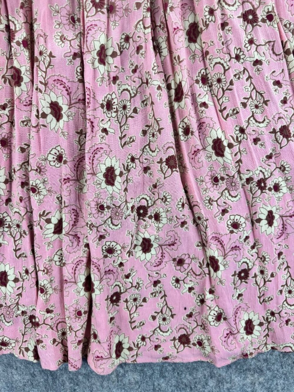 Sweewe Paris Maxi Skirt Boho Pink Floral Flowy Sz M - Picture 6 of 9